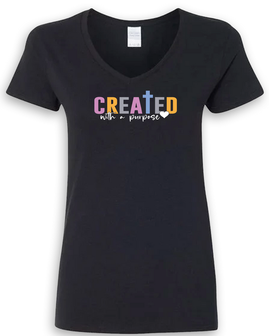 Created With a Purpose - Womens V-Neck